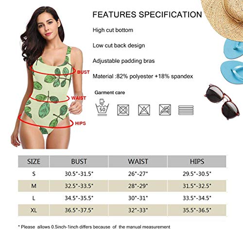 Traje de baño Sexy Traje de baño Monokini Moringa Hojas Mujer Traje de baño de una Pieza Traje de baño Traje de Surf