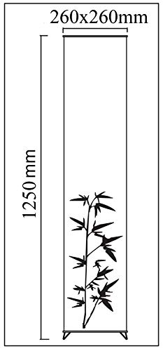 Trango 1216 Diseño moderno Lámpara de pie de papel de arroz para salón en forma angular * COREA * con decoración de bambú, 123cm de altura, lámpara de pie con pantalla incl.2 portalámparas E14