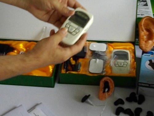 Tratamiento automático de doble en el hogar Medicomat-10 Mejor Dispositivo del Mundo Salud Electro Acupuntura Terapia Ear acupuntura auricular para el estrés electroacupuntura Aparatos Alternativa Terapeuta Chino De La Oreja Cara Mano Foot SPA cuerpo para