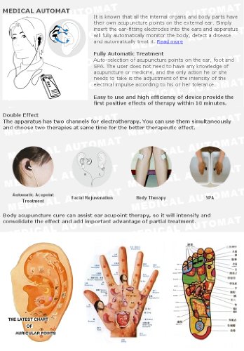 Tratamiento automático de doble en el hogar Medicomat-10 Mejor Dispositivo del Mundo Salud Electro Acupuntura Terapia Ear acupuntura auricular para el estrés electroacupuntura Aparatos Alternativa Terapeuta Chino De La Oreja Cara Mano Foot SPA cuerpo para