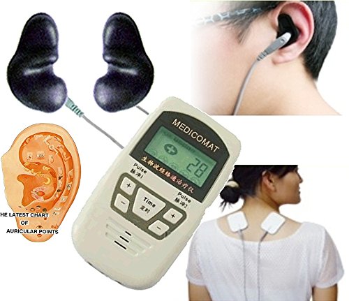 Tratamiento automático de doble en el hogar Medicomat-10 Mejor Dispositivo del Mundo Salud Electro Acupuntura Terapia Ear acupuntura auricular para el estrés electroacupuntura Aparatos Alternativa Terapeuta Chino De La Oreja Cara Mano Foot SPA cuerpo para
