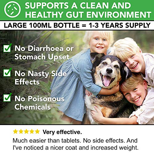 Tratamiento completamente natural para lombrices en perros y gatos | Más fácil de administrar que las pastillas | Suministro para 1-2 años | El producto más sano para eliminar las lombrices