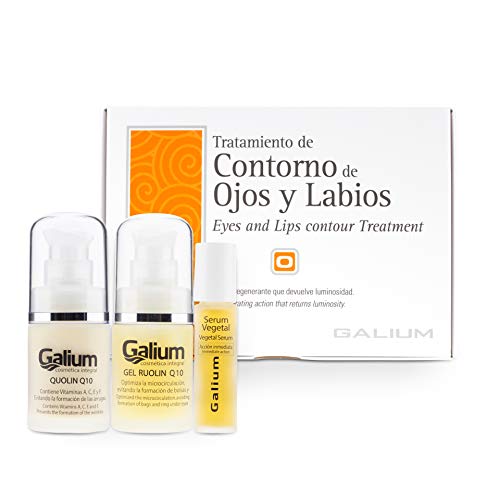 Tratamiento de Contornos de Ojos y Labios PROFESIONAL | Regenera y devuelve la luminosidad | Gel Ruolin Q10 + Quolin Q10 + Serum Vegetal | 3 Productos | Tratamiento Completo | Vitaminas A, C, E y F.