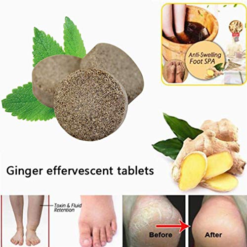 Tratamiento De Tabletas Efervescentes De Remojo De Pies De Jengibre Anti-hinchazón De 6 Piezas
