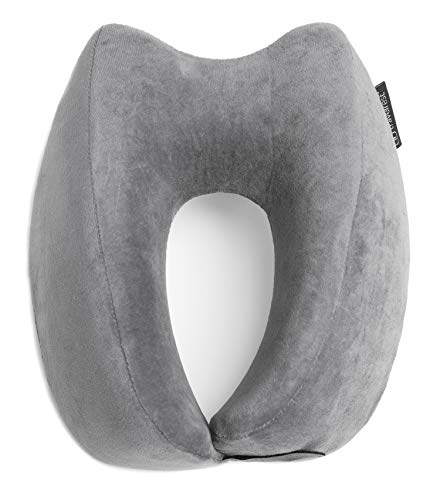 Travelrest® - Almohada de Viaje/Cuello con Espuma Viscoelástica- erapéutica, Ergonómica y Patentada- unda Lavable- La Almohada para el Cuello más cómoda- Se comprime hasta 1/4 de su tamaño
