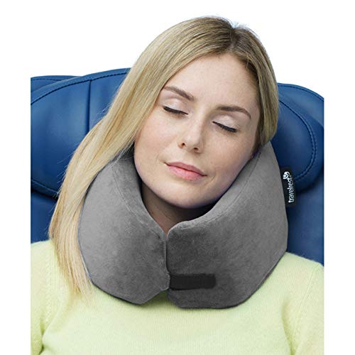 Travelrest® - Almohada de Viaje/Cuello con Espuma Viscoelástica- erapéutica, Ergonómica y Patentada- unda Lavable- La Almohada para el Cuello más cómoda- Se comprime hasta 1/4 de su tamaño