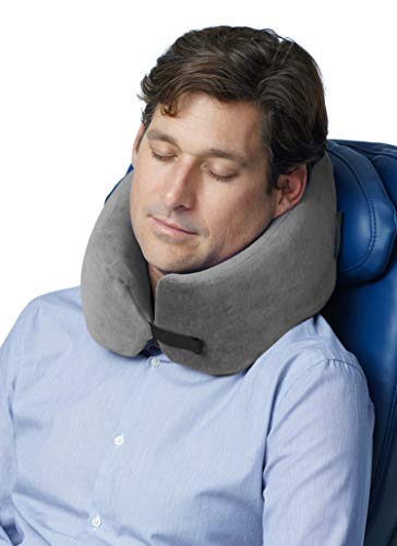 Travelrest® - Almohada de Viaje/Cuello con Espuma Viscoelástica- erapéutica, Ergonómica y Patentada- unda Lavable- La Almohada para el Cuello más cómoda- Se comprime hasta 1/4 de su tamaño