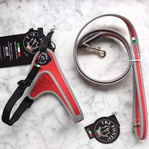 tre Ponti Fibbia pequeño Perro arnés con Correa Ajustable para el Vientre