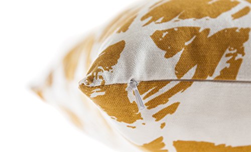 TreeWool - Pack de 2 - Geométrico de Triángulos Decorativo fundas de cojín, 100% algodón (40 x 40 cm / 16 x 16 pulgadas; Mostaza)