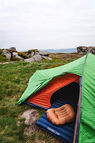 Trekology almohadas de viaje/camping súper ligeras. Almohada comprimible, compacta, inflable, cómoda y ergonómica para el cuello y el apoyo lumbar al ir de camping o hacer senderismo.