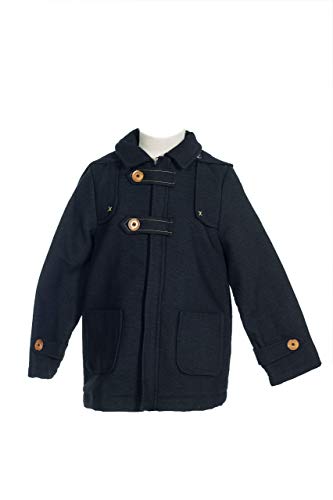Trenca Niño Gris Marengo con Capucha.Trenca Niño Paño Tejido Sarga.Chaqueta Cazadora Parka Invierno Niño Abrigo Entretiempo Chaqueta tipo Aviador Estilo Bomber Casual para Lluvia Uso Diario o Colegio.