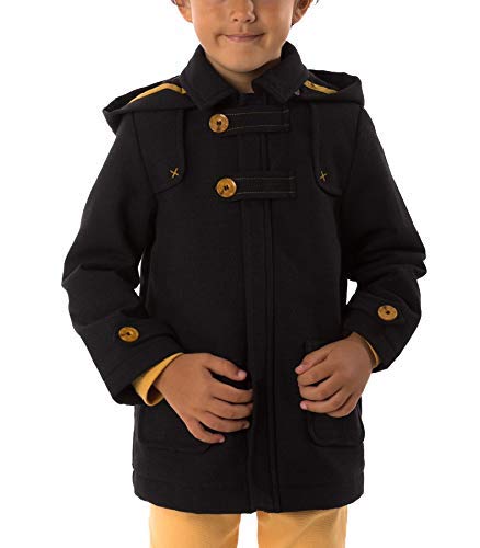 Trenca Niño Gris Marengo con Capucha.Trenca Niño Paño Tejido Sarga.Chaqueta Cazadora Parka Invierno Niño Abrigo Entretiempo Chaqueta tipo Aviador Estilo Bomber Casual para Lluvia Uso Diario o Colegio.