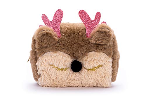 Tri-Coastal Design - Mini Neceser/Bolsa de Maquillaje de Felpa, Imitación de Piel Sintética, Bolsa para Artículos de Tocador Pequeños, Perfecta para Llevar en el Bolso (Deer)