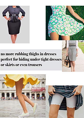 TRISTIN Mujeres 3 Pack Pantalones Cortos para niños Ropa Interior Anti Rozaduras Tallas Grandes Calzoncillos Largos Bóxers Transparentes y Sexy Bragas sin Costuras Slipshort para Damas