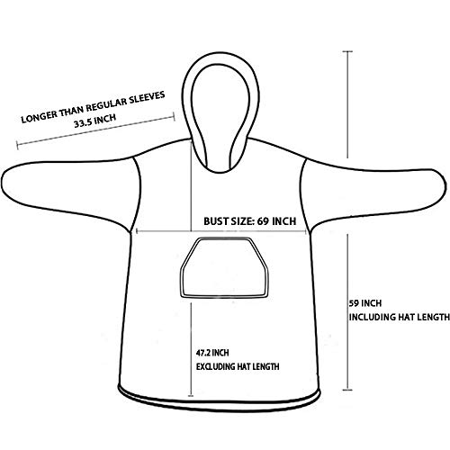 TRISTIN Sherpa Fluffle sudadera manta para hombre cálido y de gran tamaño para llevar con capucha para adultos, unisex y talla única
