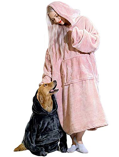 TRISTIN Sherpa Fluffle sudadera manta para hombre cálido y de gran tamaño para llevar con capucha para adultos, unisex y talla única