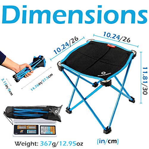 TRIWONDER Taburete de Camping portátil, Silla Plegable al Aire Libre Slacker Silla para Acampar Mochilero Senderismo Pesca Viaje Jardín Barbacoa con Saco de Transporte (Naranja)