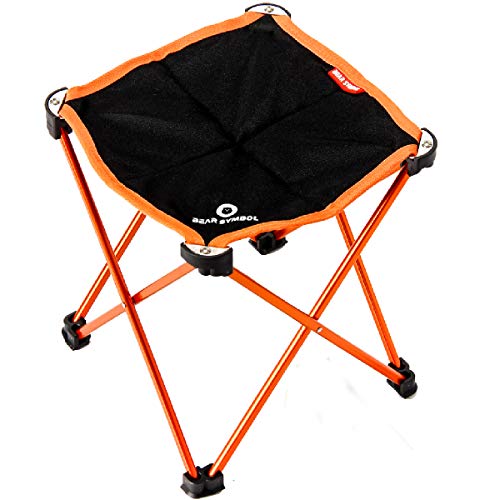 TRIWONDER Taburete de Camping portátil, Silla Plegable al Aire Libre Slacker Silla para Acampar Mochilero Senderismo Pesca Viaje Jardín Barbacoa con Saco de Transporte (Naranja)