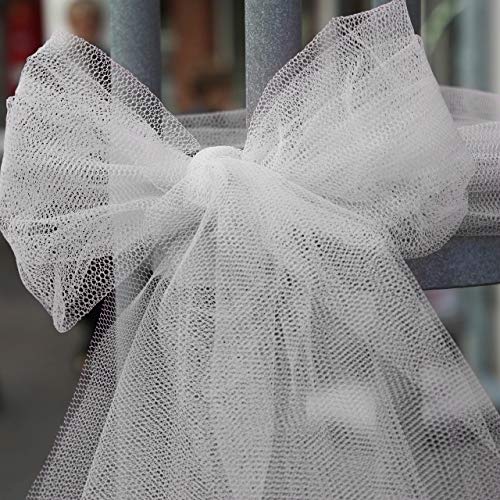 TRIXES 6" x 100 yd Rollo de Tela Tul Blanca para Decoración Nupcial, Lazos, Artesanía, Comunión
