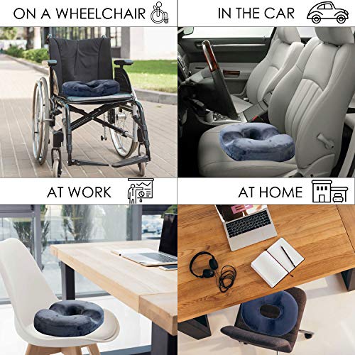 TRIXES Cojín de Asiento de la Rosquilla - Soporte para la Espalda - Almohada de Cuña - Cojín para Aliviar el Dolor de Cóccix - Hemorroides - Embarazo - Almohada de Maternidad Ciática