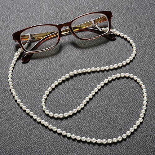 TRIXES Elegante Cordón con Perlas de Acrílico Engarzadas para Gafas de Leer y de Sol