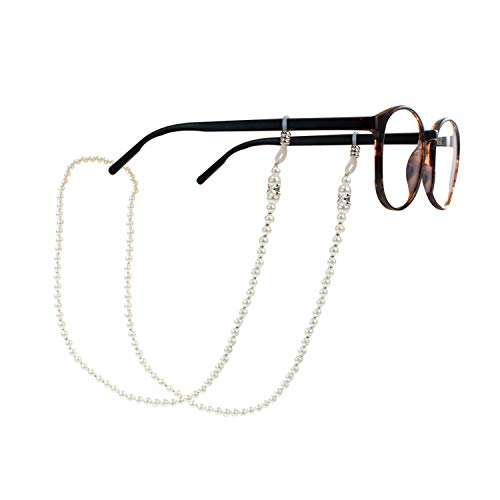 TRIXES Elegante Cordón con Perlas de Acrílico Engarzadas para Gafas de Leer y de Sol