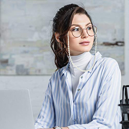 TRIXES Elegante Cordón con Perlas de Acrílico Engarzadas para Gafas de Leer y de Sol