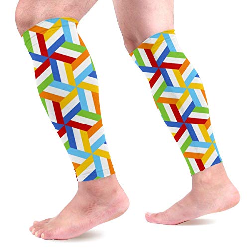 Trombus Flag Calf Compression Sleeve - Leg Compression Socks for Shin Splint Calf Pain Relief Fit for Men Women and Runners