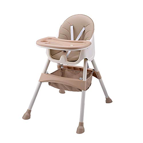 Trona para bebés y niños pequeños: con bandeja extraíble, arnés de 5 piontes y patas de altura ajustable, Silla de comedor portátil para niños y niñas - Kahaki