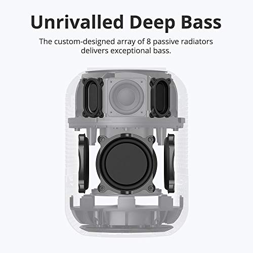Tronsmart T6 MAX Altavoz Bluetooth 60W, 20h de Reproducción, Efecto de Triple Bajo, 360° Sonido Estéreo Potentes con TWS & NFC & Micrófono, Manos Libres, Impermeable IPX5 Altavoz Portátil para Hogar