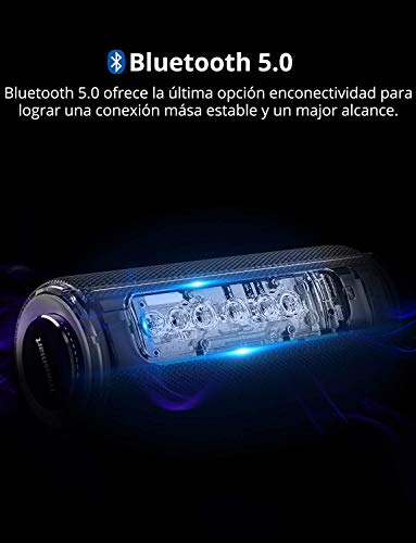 Tronsmart T6 Plus Altavoces Bluetooth 40W, Altavoz Portatiles Waterproof IPX6 con Powerbank, 15 Horas de Reproducción, Sonido Estéreo TWS, Efecto de Triple Bajo, Speaker Bluetooth 5.0