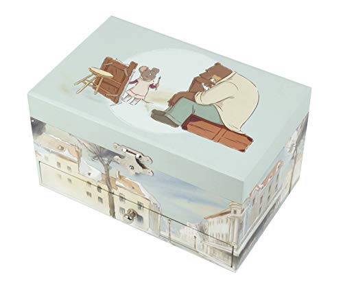 Trousiier Ernest & Celestine – Caja de tesoros y joyas musicales – Ideal regalo para niños – Música Feelings – Color verde celadon