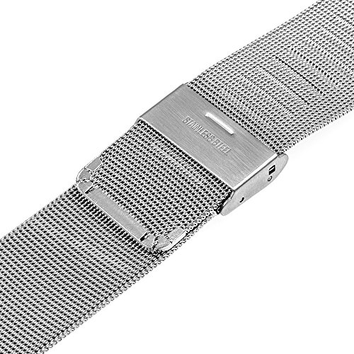 TRUMiRR Banda de 18mm Reloj de Pulsera de Malla de Acero Inoxidable de Metal para Huawei Reloj, ASUS ZenWatch 2 WI502Q de la Mujer, Withings Activite/Acero, Fossil Q Tailor,36mm DW(Daniel Wellington)