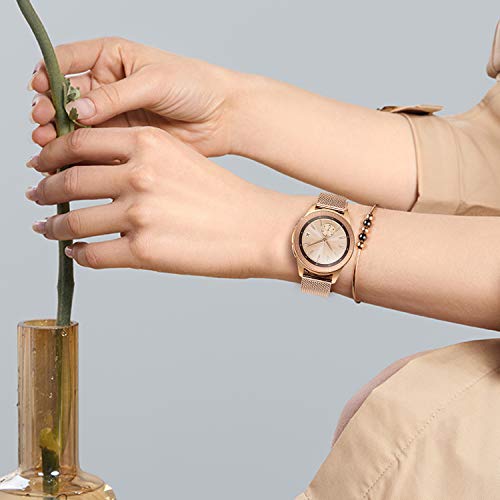 TRUMiRR Reemplazo para Samsung Galaxy Watch 42mm/Galaxy Watch Active/Gear Sport Correa de Reloj, 20mm Correa de Reloj de Malla de Acero Inoxidable Tejida Pulsera para Garmin Vivoactive 3/3 Music