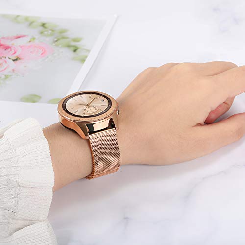 TRUMiRR Reemplazo para Samsung Galaxy Watch 42mm/Galaxy Watch Active/Gear Sport Correa de Reloj, 20mm Correa de Reloj de Malla de Acero Inoxidable Tejida Pulsera para Garmin Vivoactive 3/3 Music
