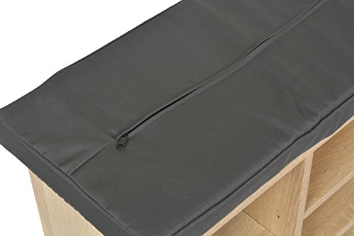 ts-ideen - Banco para pasillo con compartimentos para guardar zapatos - Banco zapatero gris de imitación de madera de roble - 103,5 x 54 cm