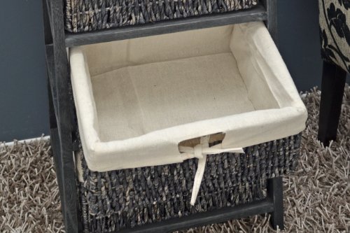 ts-ideen Cómoda de Estilo Rural Antiguo para baño, Pasillo, vestíbulo con Tres cestas de Mimbre