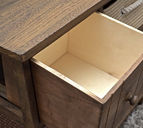 ts-ideen Cómoda rústica con cestas para Pasillo,Cocina,Dormitorio o para el baño