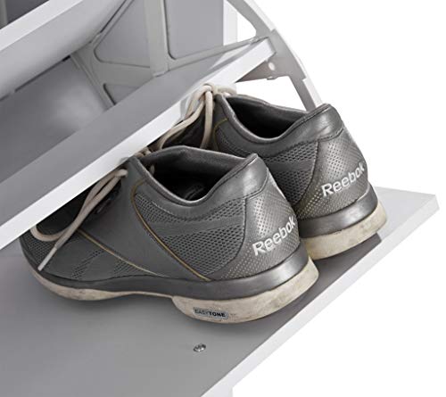 ts-ideen - Zapatero de madera blanco ideal para baño, pasillo o vestíbulo, con 3 compartimentos + 1 puerta, 120 x 80 cm