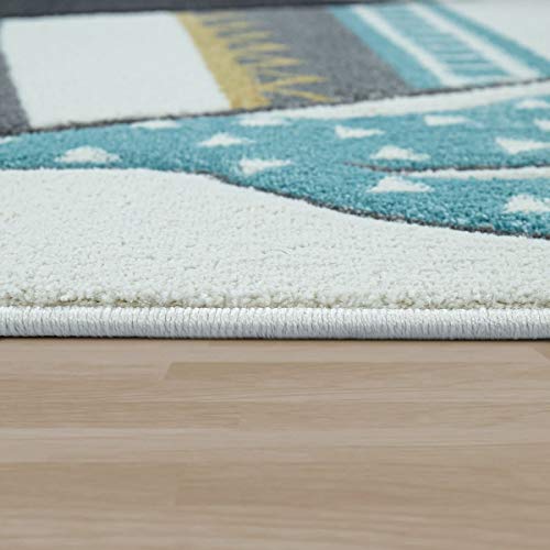 TT Home Alfombra Infantil, Habitación Infantil Colores Pastel, Motivo 3D Tipi Indio En Beige, Größe:Ø 120 cm Redondo