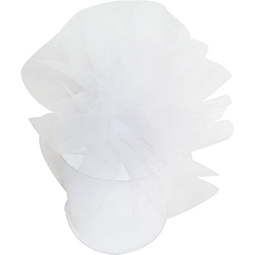 TtS - Bobina de rollo de tul para tutú, fuestas de cumpleaños, envoltorio de regalos, manualidades, decoraciones de vestidos y lazos de boda, 15,25 cm x 91,44 m (6 pulgadas x 100 yardas)., blanco