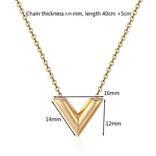 TUDUDU Diseño Clásico Famoso Marca V Carta Colgante Collar para Mujer Titanio Acero Mujer Collar Joyería Femenina