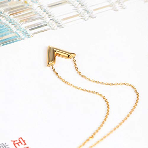 TUDUDU Diseño Clásico Famoso Marca V Carta Colgante Collar para Mujer Titanio Acero Mujer Collar Joyería Femenina