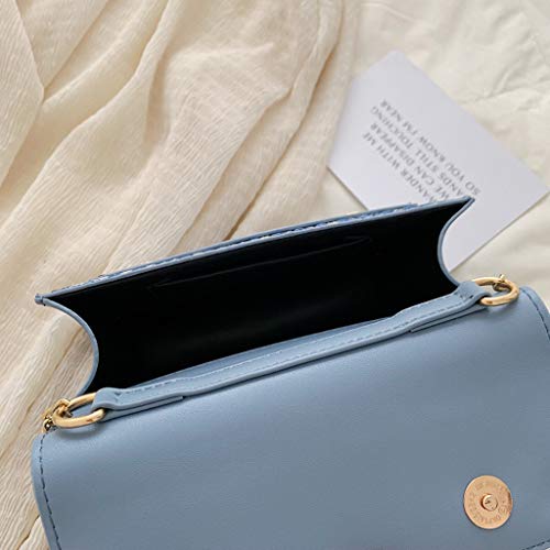 TUDUZ Bolsa De Cadena Borla De Remaches De Tejido Retro Bolso Bandolera Bolsas De Mensajero (Azul)