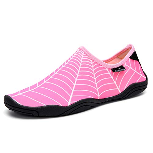 TUDUZ Mujer Zapato Plano Casual Zapatos De Agua Banda para Nadar Playa Zapatos Deporte Buceo Secado Rápido Zapatillas (Rosado, 40)