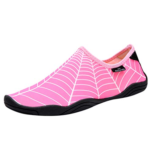 TUDUZ Mujer Zapato Plano Casual Zapatos De Agua Banda para Nadar Playa Zapatos Deporte Buceo Secado Rápido Zapatillas (Rosado, 40)