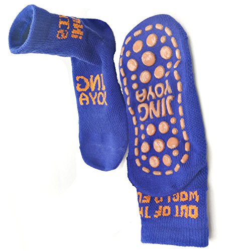 TUKA [2 Pares] Calcetines Antideslizantes para niños niñas 2 a 3 años, Unisex ABS Calcetines con botones Tamaño 23-26. para yoga, Danza, trampolín, Fitness, hogar. Azul, TKB7001-blue-S-2X
