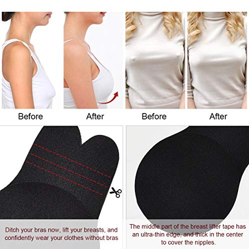Tuopuda Cinta de Levantamiento de Senos,Mujeres Push Up Pasties Sujetador Adhesivo Sin Tirantes Sin Respaldo Cubierta del pezón Sujetador Invisible Reutilizable Sujetador