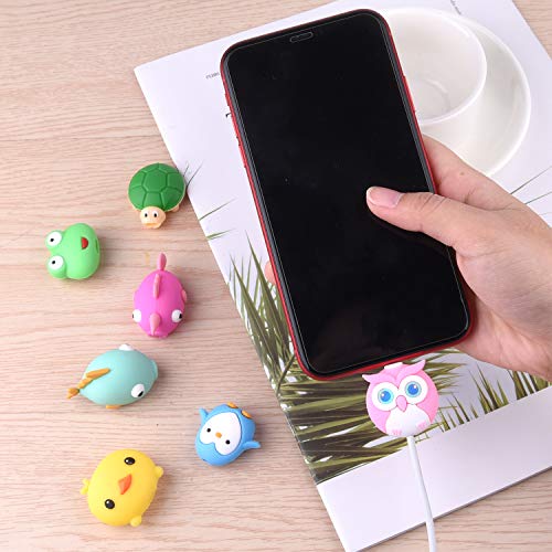 TUPARKA Protector de Cable de 18 Piezas para iPhone/iPad Cable USB Lightning, Plástico Cute Fish Unicorn Animals Charge Cable Saver, Accesorio del teléfono Proteger el Cargador USB