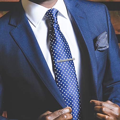 TUPARKA Set de Regalo de Gemelos y Corbatas para Hombre, Personalizados, Rayas, Gemelos de Rayas, Corbata clásica para Traje, Camisa, Tono Plateado